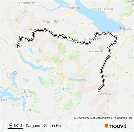 IR13 Train Line Map
