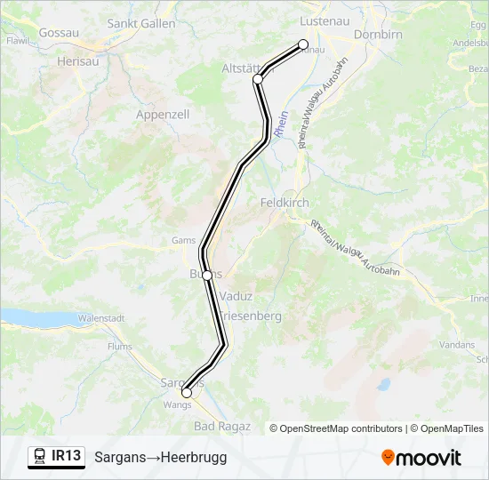 IR13 Train Line Map