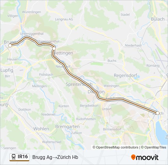 IR16 train Line Map