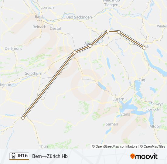 IR16 train Line Map