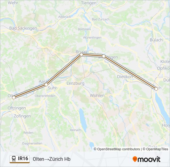 IR16 train Line Map