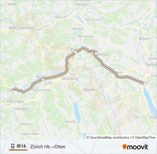 IR16 train Line Map