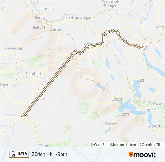 IR16 Train Line Map