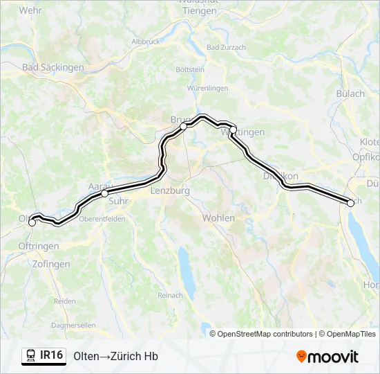 IR16 Train Line Map