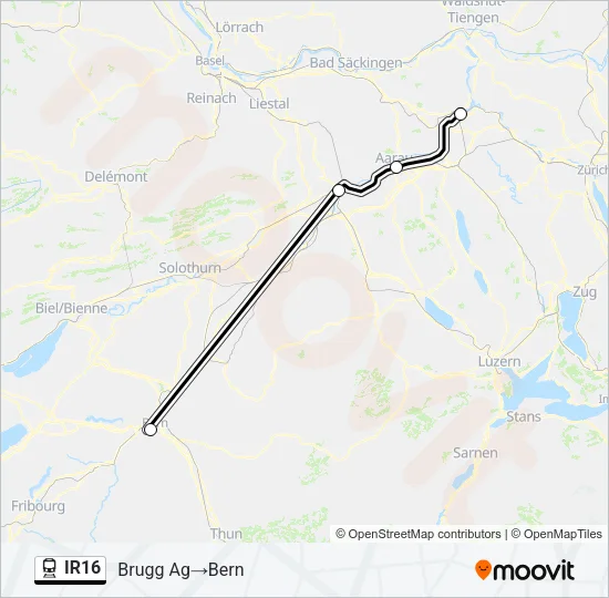 Bahnlinie IR16 Karte