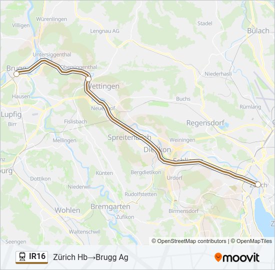 IR16 train Line Map