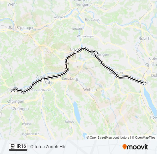 IR16 train Line Map