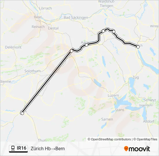IR16 Train Line Map