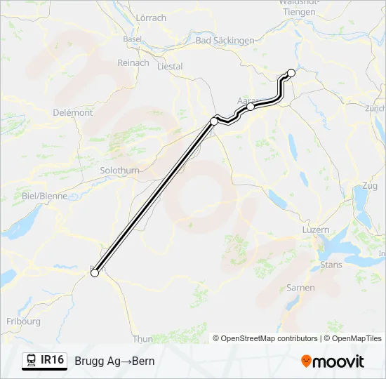 IR16 Train Line Map