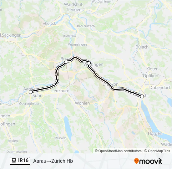 IR16 Train Line Map