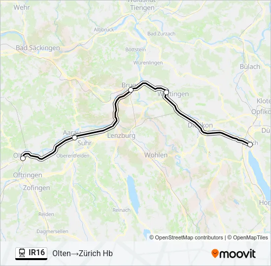 IR16 Train Line Map
