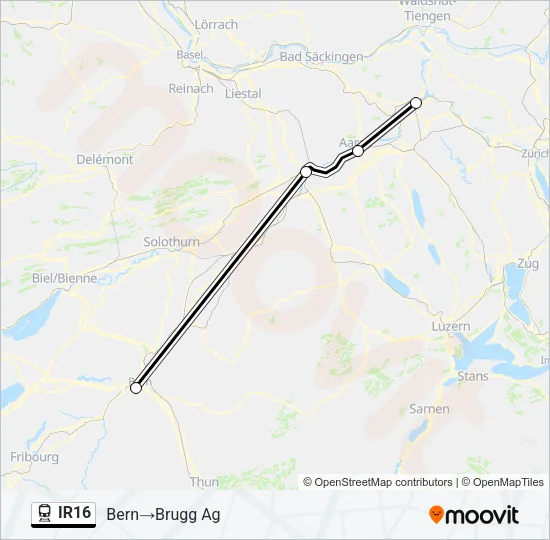 IR16 Train Line Map