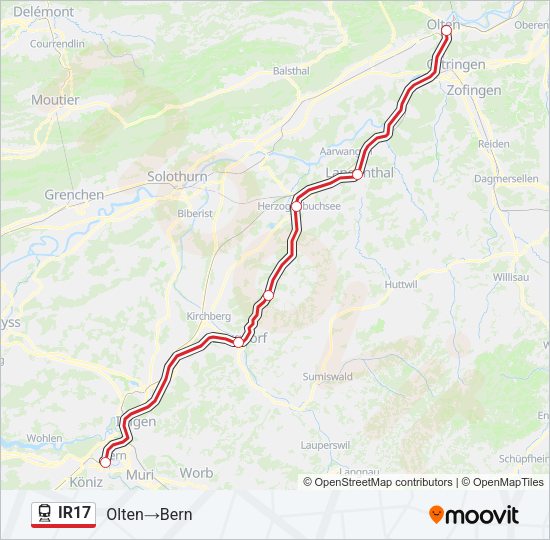 IR17 Train Line Map