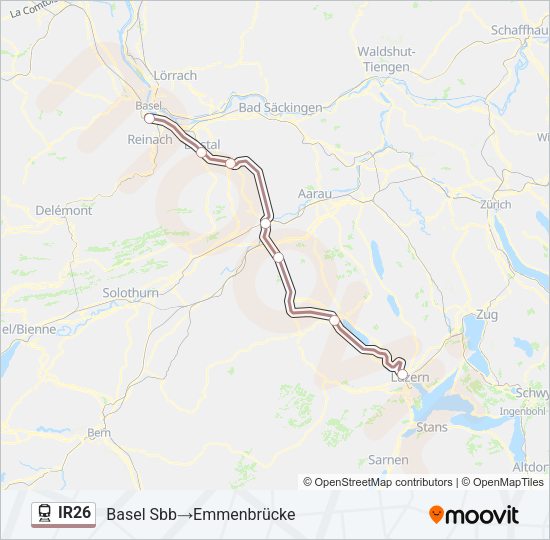 IR26 Train Line Map