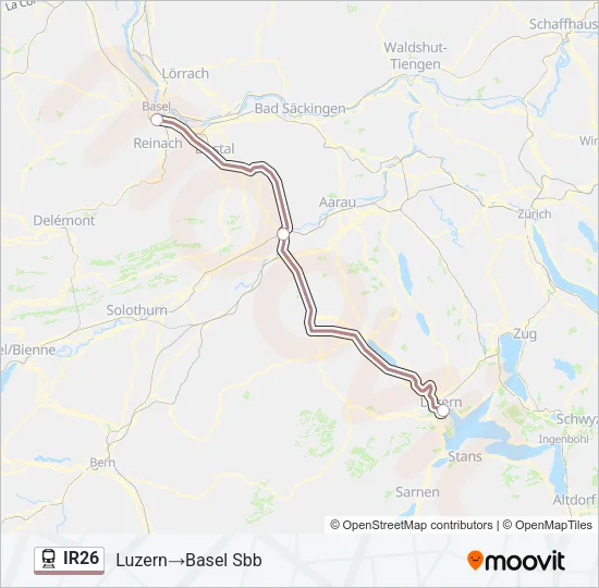 IR26 Train Line Map