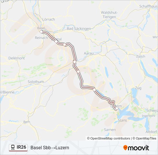 IR26 Train Line Map