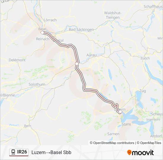 IR26 Train Line Map