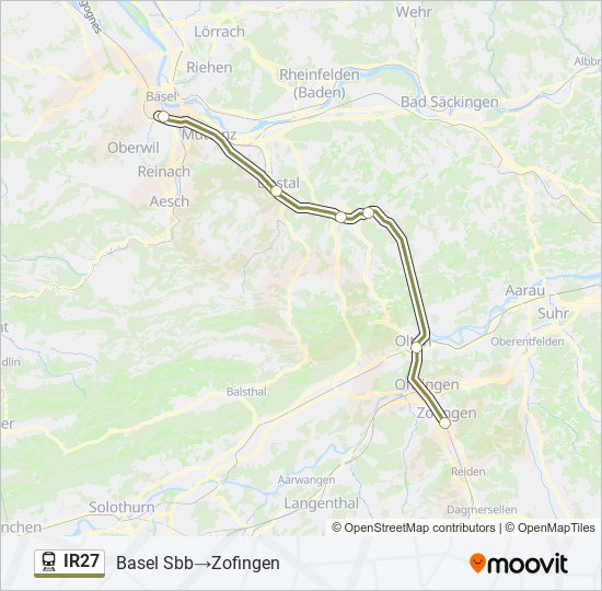 IR27 train Line Map