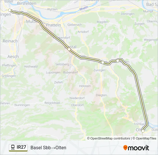 IR27 Train Line Map