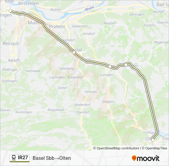 IR27 Train Line Map
