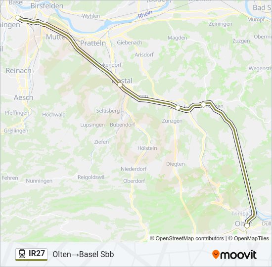 IR27 Train Line Map