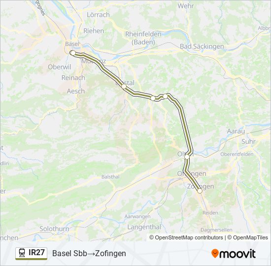 IR27 train Line Map