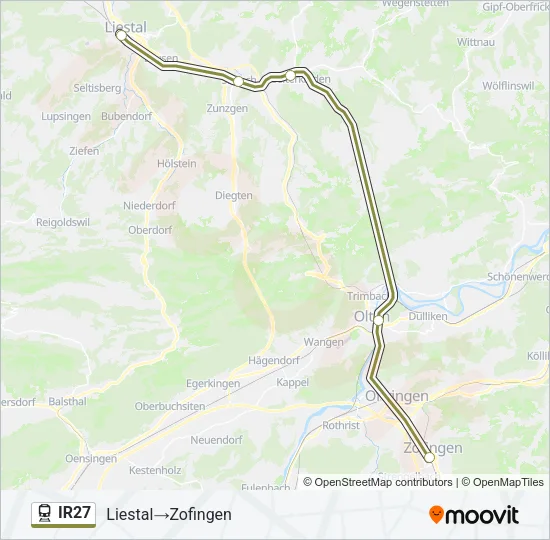 IR27 Train Line Map