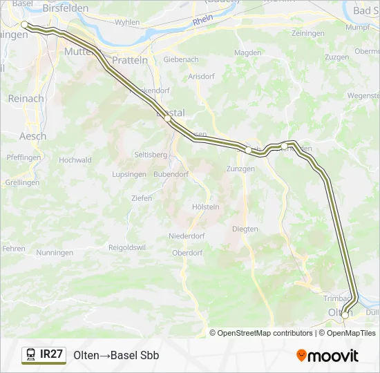 IR27 Train Line Map