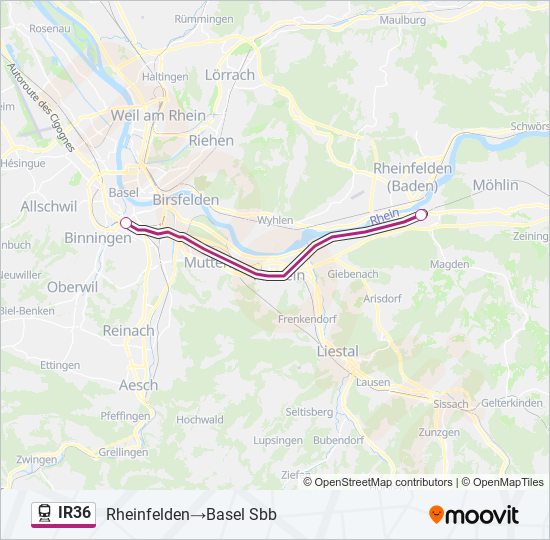 IR36 train Line Map