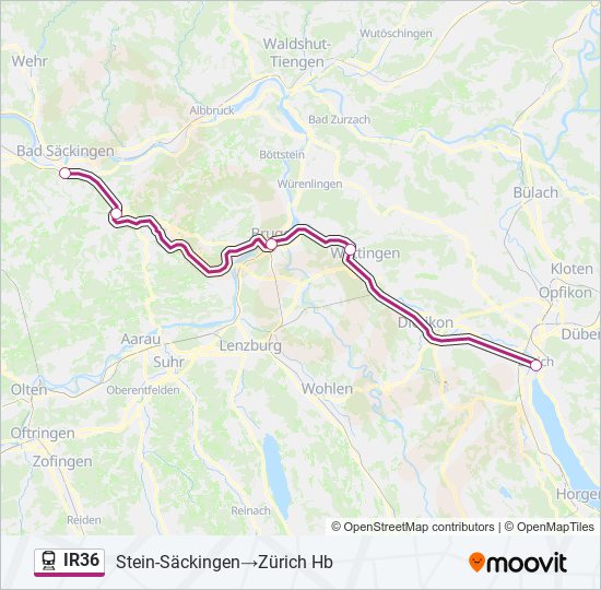 IR36 train Line Map