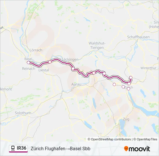IR36 Train Line Map