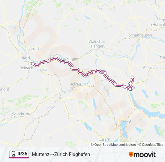 IR36 Train Line Map
