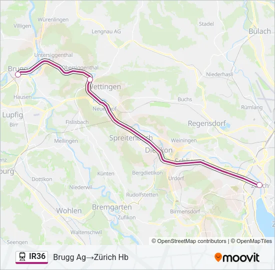 IR36 Train Line Map