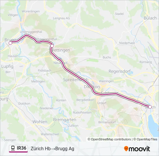 IR36 Train Line Map