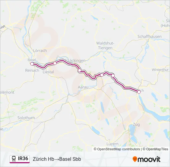 IR36 Train Line Map