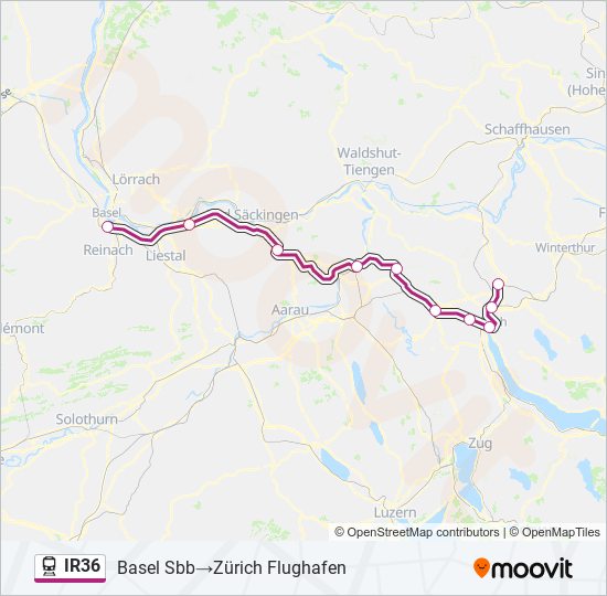 IR36 train Line Map