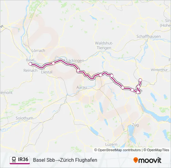 IR36 Train Line Map