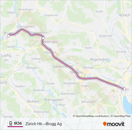 IR36 Train Line Map