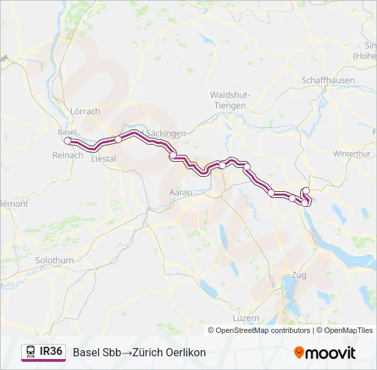 IR36 Train Line Map