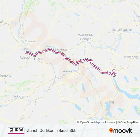 IR36 Train Line Map