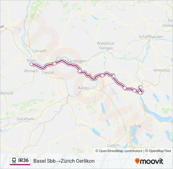 IR36 Train Line Map