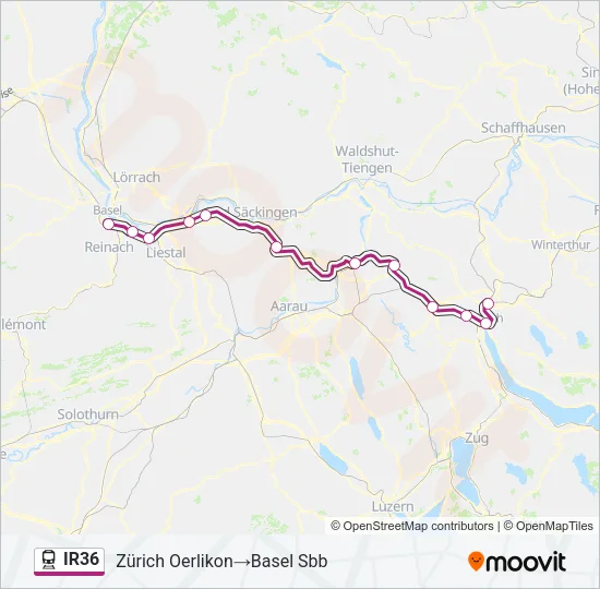 IR36 Train Line Map