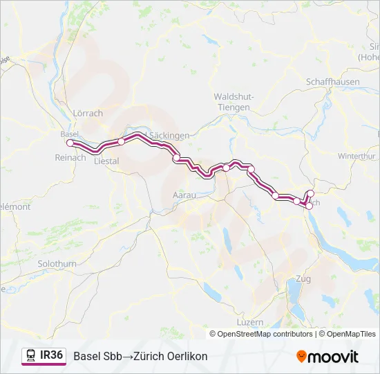 IR36 Train Line Map