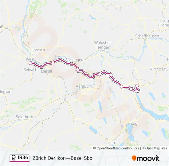 IR36 Train Line Map