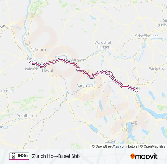 IR36 Train Line Map