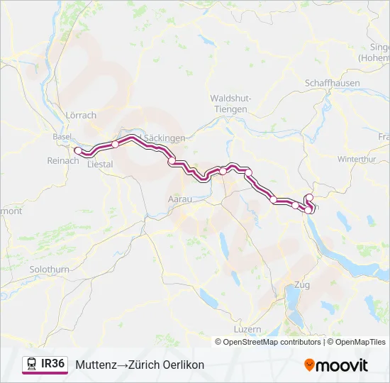 IR36 Train Line Map