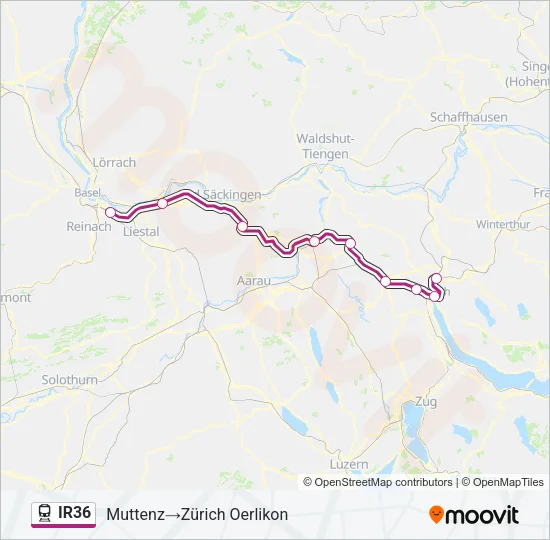 IR36 Train Line Map