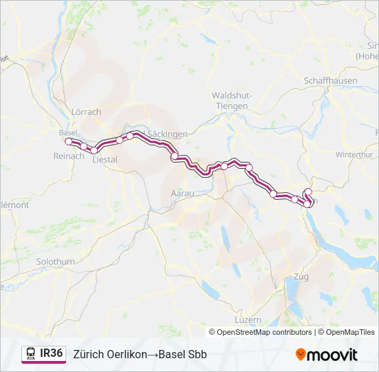IR36 Train Line Map