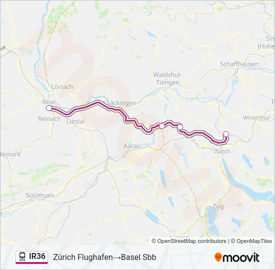 IR36 Train Line Map