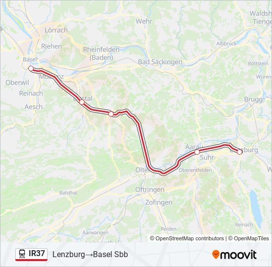 IR37 train Line Map